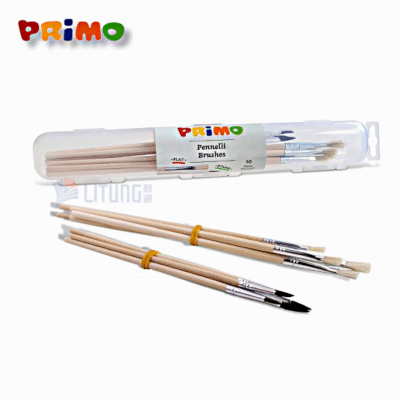 Primo 畫毛筆10支筆套裝 (5 圓+ 5方形筆尖) (Primo Brushes Case 5 Round + 5 Square Tipped)