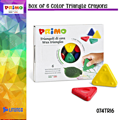  Primo  6 件彩色三角形蠟筆 (Primo Box Set of 6 Color Triangles Crayons)