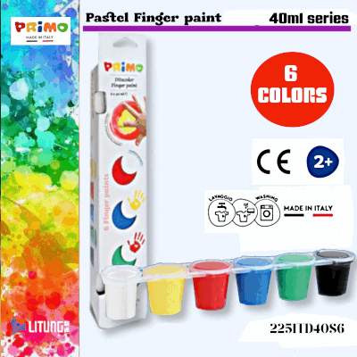 Primo 手指畫 40ml x 6色 (Primo Pastel Finger paint 40ml x 6 colours) 