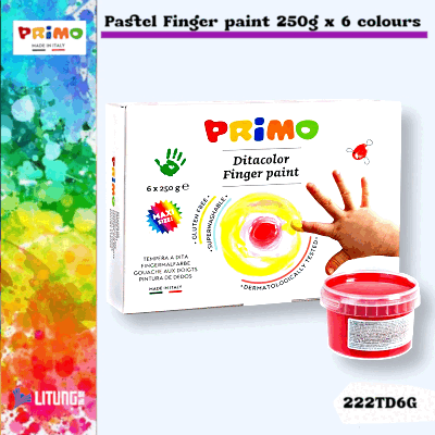 Primo 手指畫 250g x 6色 (Primo Pastel Finger paint 250g x 6 colours) 