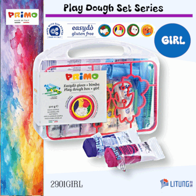 Primo 軟造型麵團(女孩)套裝 5 x 100g (Primo Play Dough Set, GIRL-  (5x100g)