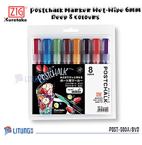 ZIG Postchalk 8色粉筆標記筆 6 mm (深色)