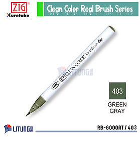 ZIG Clean Color Real Brush 綠灰色	