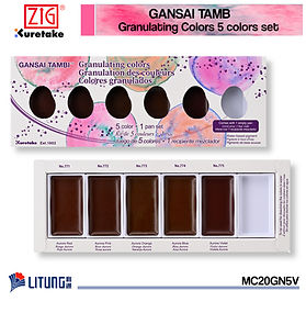 ZIG Gansai Tambi 顏彩耽 Granulating 5 色套裝