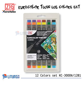 ZIG 吳竹漫畫雙頭水彩筆麥克筆12色套裝(基本顏色)