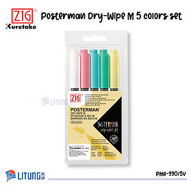 ZIG Posterman 乾擦書寫廣告筆 (5色裝)
