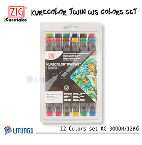 ZIG 吳竹漫畫雙頭水彩筆麥克筆12色套裝(深色彩)