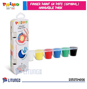 Primo 手指畫6色x 40ml (可懸掛裝) (Primo 6 Col Finger Paint Pot Set 6x40ml )