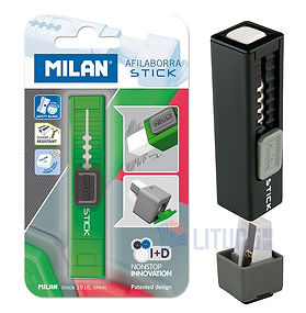 Milan Stick 推動式擦膠筆 + 鉛筆刨(12枝裝)