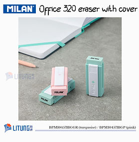 Milan Office 320 抗菌擦膠連套 粉綠色/粉紅色