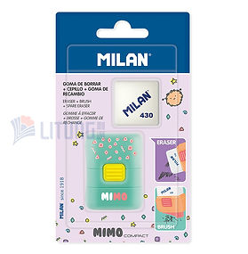 Milan 掛咭裝 MIMO 430膠擦  (附除屑掃) (12排套裝)