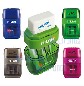 Milan 掛咭裝 Compact 雙孔筆刨 + 膠擦 (12排套裝)
