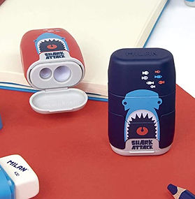 Milan 鯊魚系列 - 鉛筆刨+擦膠掛裝