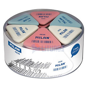 Milan 三角粉紅薄擦膠(36塊裝)