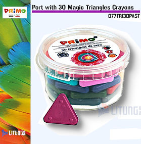 Primo 30 件盒裝彩色三角形蠟筆 (Primo Port of 30 Magic Color Triangle Crayons)