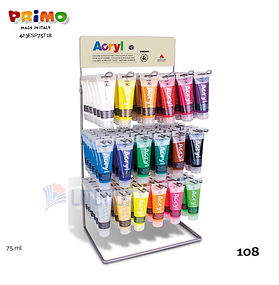 PrimoAcrylic 塑膠彩75ml 108支 顯示架（18色）