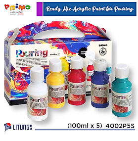 Primo Acrylic 塑膠彩 5 色套裝 (100ml x 5)-澆注繪畫