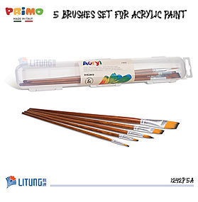 Primo 畫筆(毛筆) 5支套裝 (圓筆尖) (Primo Brushes Case (5 Round Tipped)
