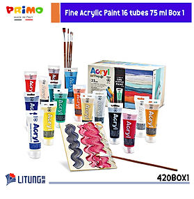 Primo 精細壓克力顏料 75 ml 16 管繪畫盒套裝