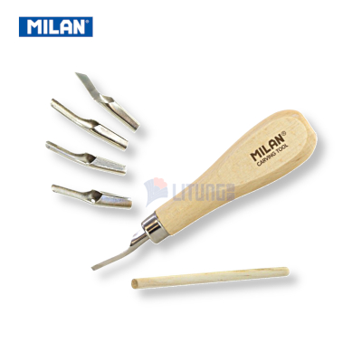 Milan 61054 web C 雕刻刀套裝 Handle w Blades LTLogo 400x400