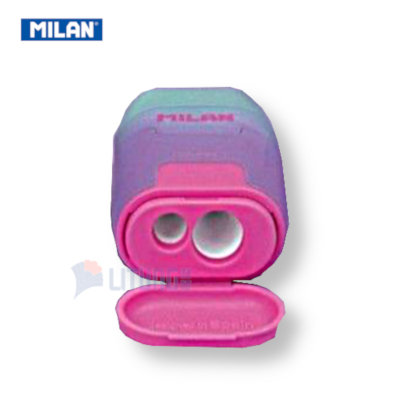 Milan BYM10423 web D 幻彩系列 鉛筆刨+擦膠 Pink open Sharpeners LTLogo 400x400