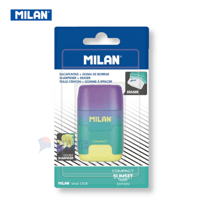 Milan BYM10424 幻彩系列 鉛筆刨+擦膠 yellow w packing 400x400