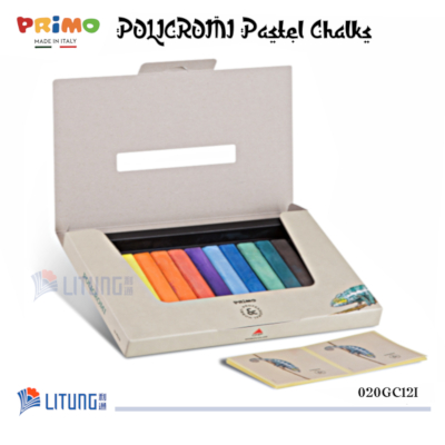 Primo 020GC12I web B POLICROMI 12 Pastel Chalks w Packing open Litung 400x400