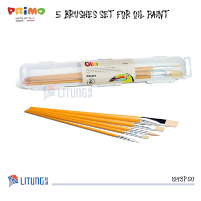 Primo 1243P50 5 Brushes for Oil Paint Litung 400x400
