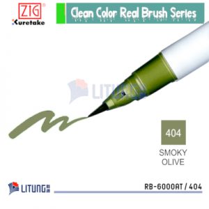 ZIG RB6000AT404 web B Real Color Brush Smoky Olive Tip CU w brush Litung 400x400