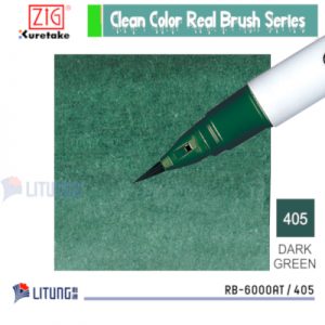 ZIG RB6000AT405 Web C Real Color Brush Dark Green Block w Pen Tip CU Litung 400x400