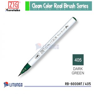 ZIG RB6000AT405 web A Real Color Brush Dark Green w Color No Litung 400x400