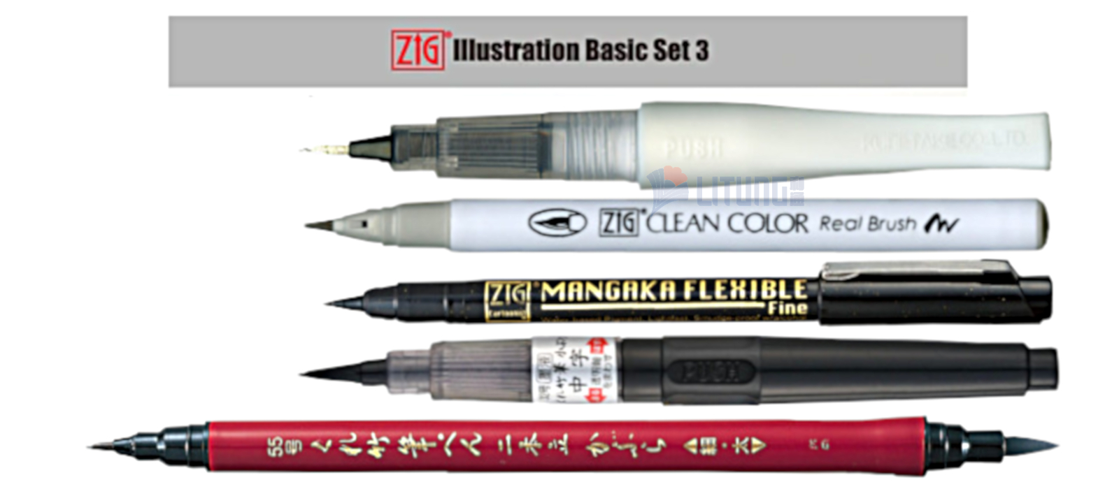 Banner small ZIG IKTB-22 5V 插畫基礎套裝(5支裝) 5 Pens Litung 1600x700