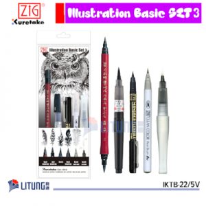 ZIG IKTB-22 5V web A 插畫基礎套裝(5支裝) packing w 5 Pens Litung 400x400